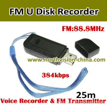U Disk Voice Recorder and Transmitter with FM Recording